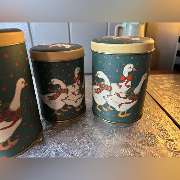Vintage Trio Set of Christmas Geese Canisters - Picture 11 of 11